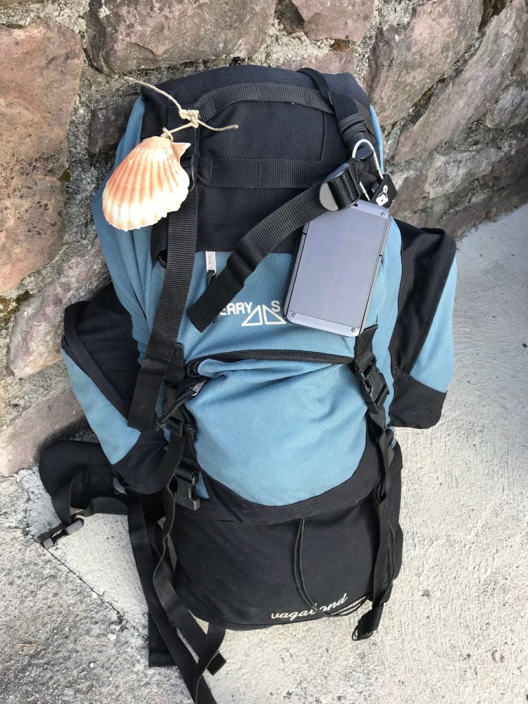 Camino de Santiago: a pilgrim's backpack with shell