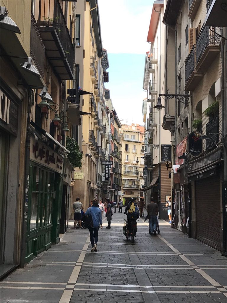 Camino Frances de Santiago: a street in the center of Pamplona